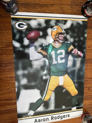 Aaron Rodgers Green Bay Packers Scoring Throwing 34” X 22 1/2” Photo Costacos Cover