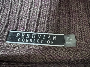 Peruvian Connection Cowl Neck 3/4 Sleeve Plum Sweater Wm Sz XL Pima Alpaca - Picture 1 of 24