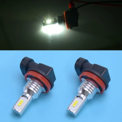 2 Pcs White Light H11 6500K Headlight LED High Low Beam Headlamp Bulb New - Image 1 of 4