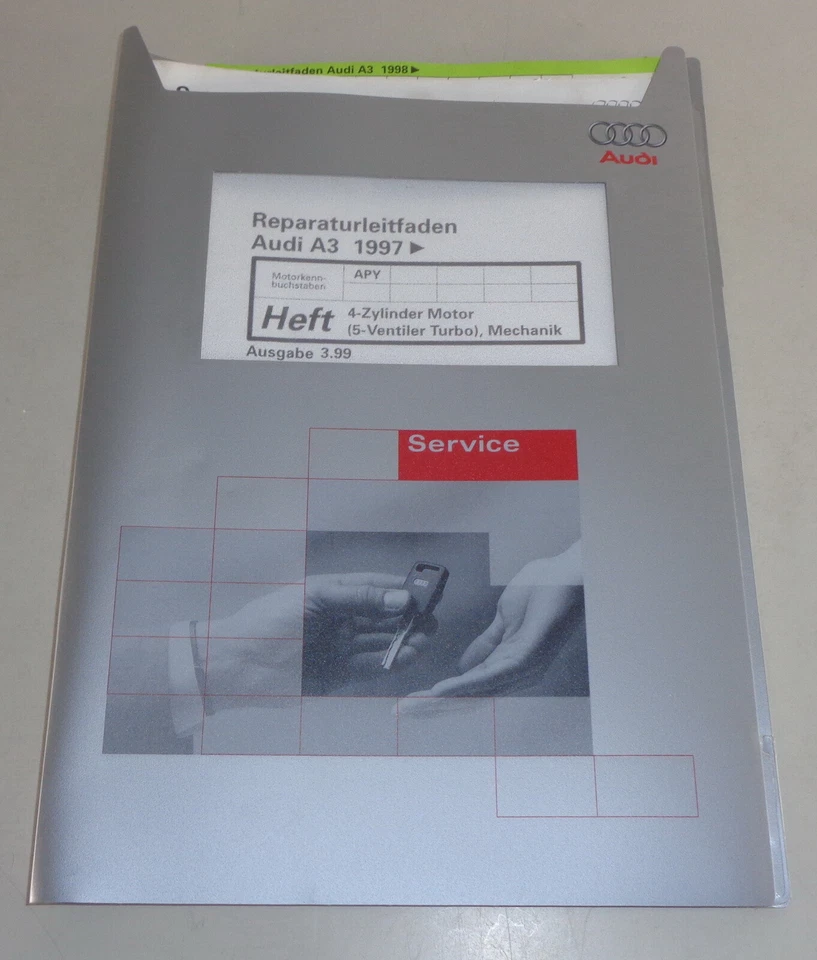 Manual de Taller Audi A3/S3 4 Cilindro Motor 5 Vent. de ´97 Apy Stand 03/1999 - Imagen 1 de 1