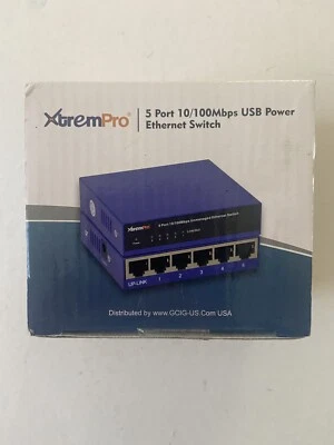 XtremPro 5 Port 10/100Mbps  UBS Powered Ethernet Switch Model 11175 - Image 1 of 4