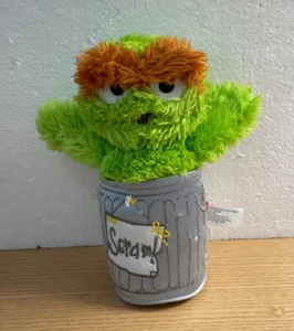 Fisher Price Sesame Street Oscar the Grouch Trashcan Plush 40th Anniversary 10in - Picture 1 of 9