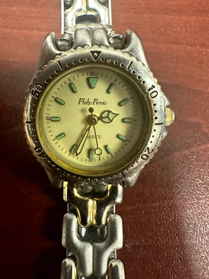 Women's Phillip Persio 18K Gold Plated Quartz Watch New Battery - Image 1 of 4