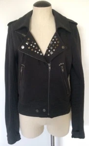 Victoria's Secret Pink Sweatshirt schwarz Motorrad Biker Jacke Damen Small S - Bild 1 von 12