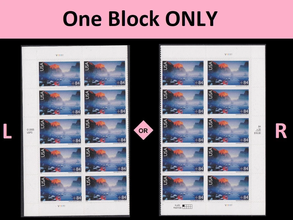 US C141 Airmail Yosemite National Park 84c plate block 10 MNH 2006 - Image 1 of 1