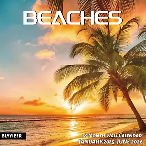 2025 Wall Calendar BEACHES, 18 Months Hangable Wall Calendars, Beach Calendars - Picture 1 of 13