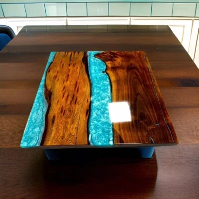 Custom Epoxy Resin Live Edge Coffee Table - Handcrafted Wood Furniture for home - Image 1 of 4