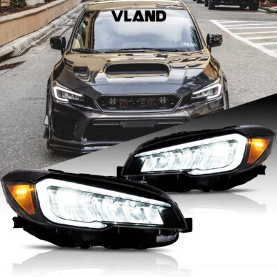 Par de faróis de LED VLAND para 2015-2021 Subaru WRX/WRX STI com refletor âmbar - Imagem 1 de 4