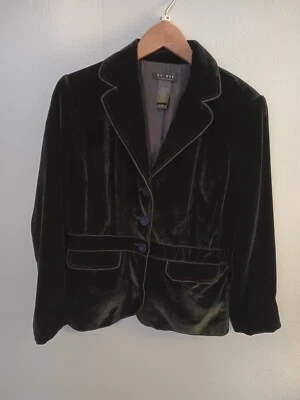 Chaqueta de Terciopelo Access Negra Gótica Clásica Costura a Mano Para Mujer 8 Foto 1 de 4