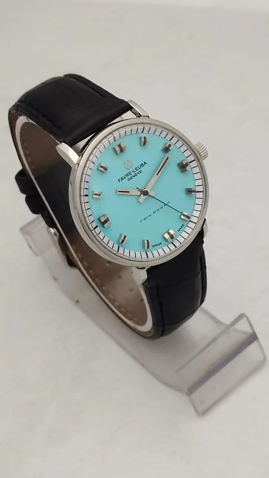 Favre Leuba Geneva Twinpower Hand-winding Men's watch sky blue Dial Swiss61513 - Image 1 of 4