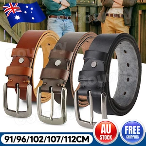 New Quality Genuine Full Grain Leather Men's Belt Australian Retro trend - Picture 1 of 12