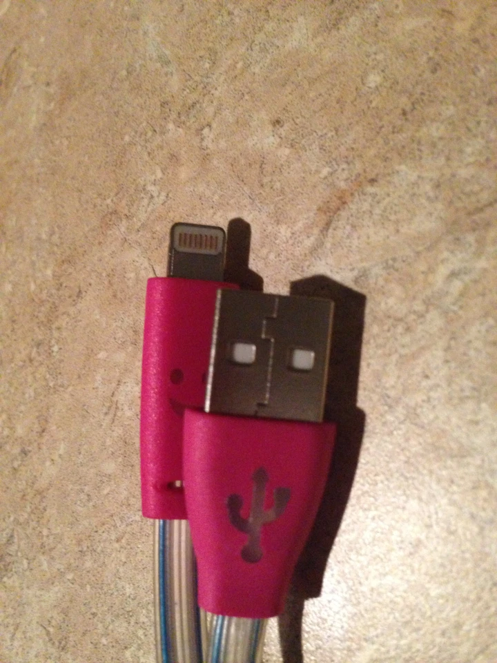 Cabo carregador de luz LED brilho carga para iPhone X 8 7 6 5 4s galaxy s7+ MICRO USB - Imagem 1 de 4