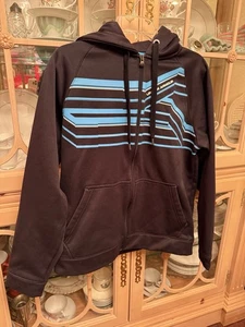 Under Armour schwarz und blau Reißverschluss Hoodie Pullover Herren kleine lockere Passform Taschen - Bild 1 von 4