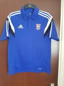 Ipswich Town FC Blue Training Shirt Polo 2014-2015 adidas Size M 100% Polyester - Picture 1 of 7