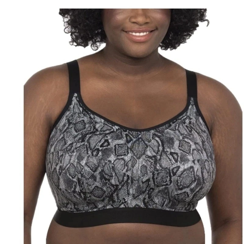 Sujetador deportivo Goddess Black Snake inalámbrico soporte lateral estilo 6912 EE. UU. 42J NUEVO Foto 1 de 1