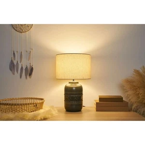 Lampada da tavolo Paulmann lampada sleaming beauty ceramica tessuto beige max 20 W E27 - Foto 1 di 6