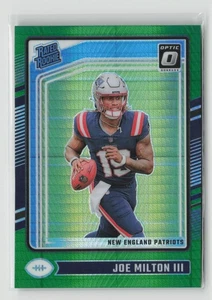 2024 Donruss Optic Joe Milton III Green Hyper #255 New England Patriots - Foto 1 di 2