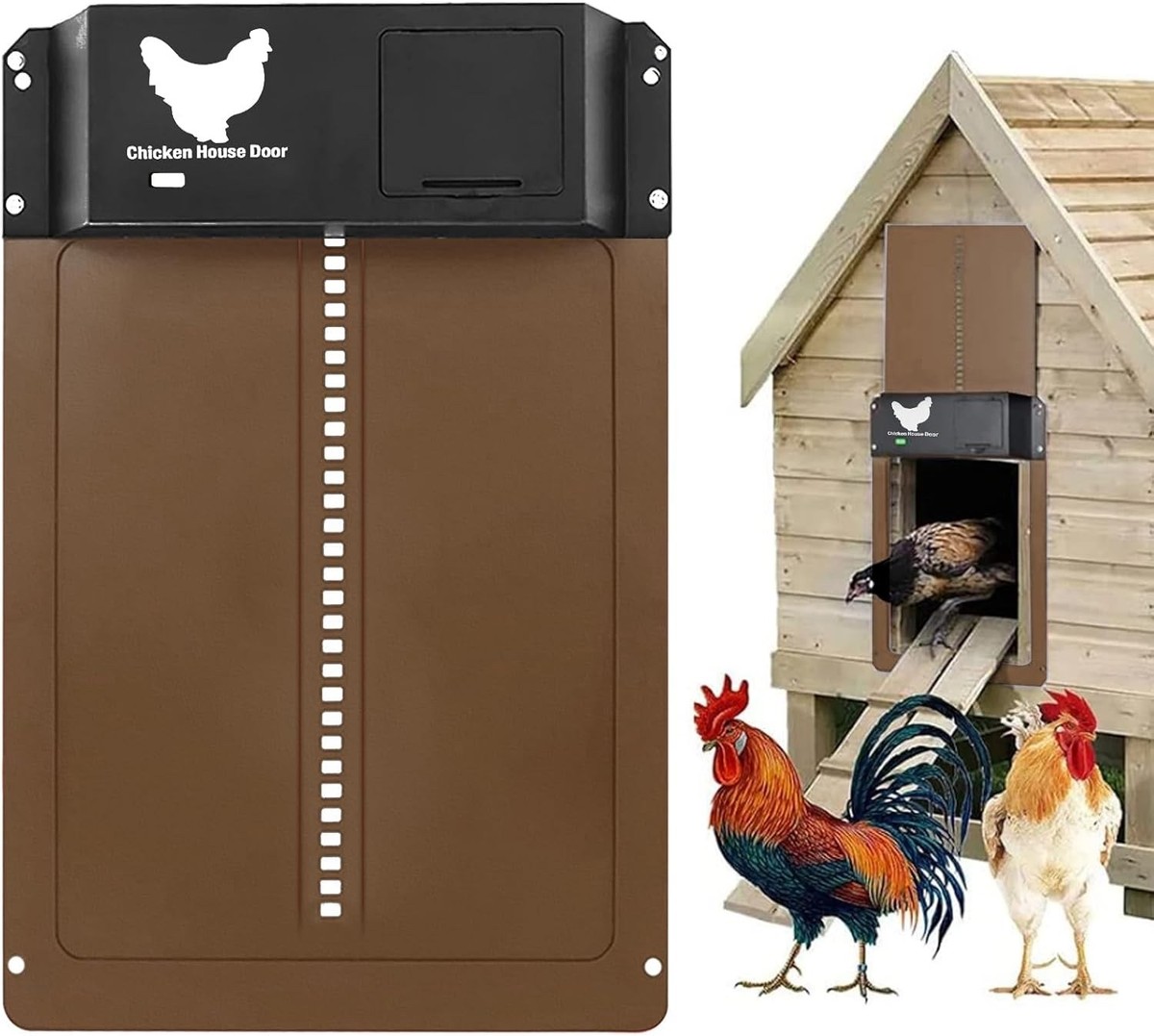 Porta Automatica Pollaio Solare Con Timer E Telecomando - Lega Alluminio, Anti-schiacciamento, Batteria 4000mAh