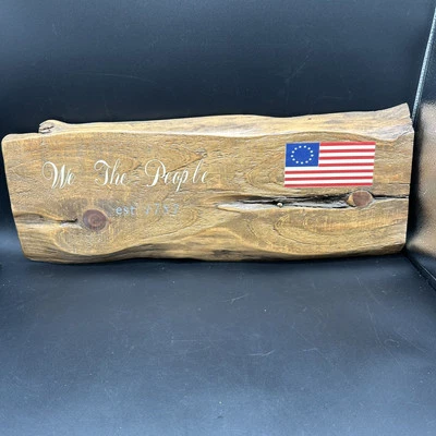 We The People Sign Patriotic Wood Decor American Decal Wooden Sign. - Image 1 of 4