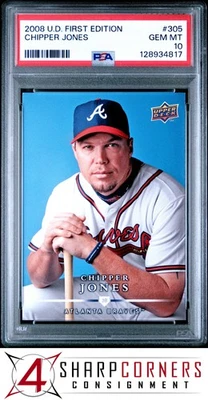 2008 UPPER DECK FIRST EDITION #305 CHIPPER JONES HOF PSA 10 - Image 1 of 2