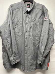 Bulwark FR LS Button Up Men’s XXL Shirt IQ Series Westex G2 Gray - Picture 1 of 19