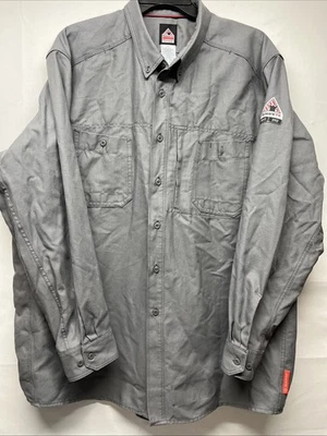 Bulwark FR LS Button Up Men’s XXL Shirt IQ Series Westex G2 Gray - Image 1 of 4