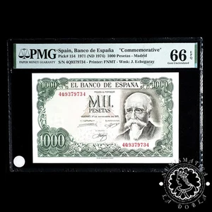 1971 - 1000 PESETAS - Echegaray - Pick 154 Serie 4Q - PMG 66 EPQ - Picture 1 of 2
