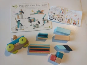 Tegu Magnetic Wooden Block Set 22 Pieces STEM Creative Play Car Person No Box - Picture 1 of 6
