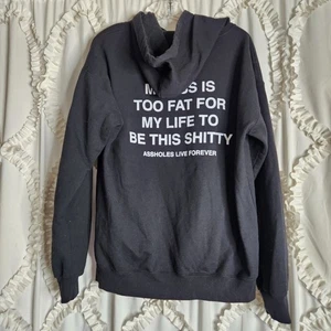 A**holes Live Forever Pullover Hoodie Ass Too Fat Sweatshirt Herren Gr. Large - Bild 1 von 5