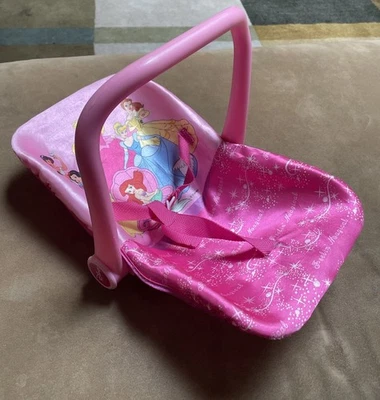 DISNEY PRINCESS CAR SEAT CONVERTIBLE CARRIER / FEEDING /CHAIR FOR 15” DOLL BABY - Image 1 of 4