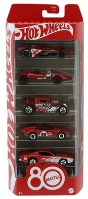 Hot Wheels 1:64 Mattel 80 Aniversario Edición Rojo Rubí 5Pk Set - JGK08 Foto 1 de 2