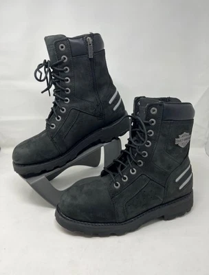 Harley-Davidson Bradford Men’s  11.5. Blk Leather Biker Boots 7.75” Shaft D96212 - Image 1 of 4