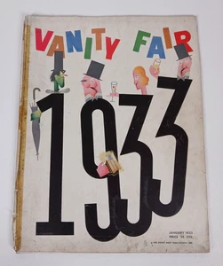 Vanity Fair Vintage Magazine January 1933 Fashion Art Deco New Years Eve Party - Imagen 1 de 4