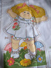 VINTAGE BLONDE CABBAGE PATCH DOLL FABRIC PILLOW PANEL 1 DOLL  FRONT AND BACK