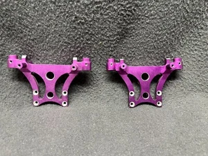 Traxxas T-Maxx E-Maxx Dynamite Aluminum Shock Towers Purple DYN7607p Pair Used - Picture 1 of 8