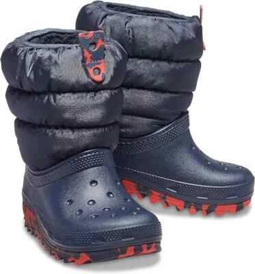 ¡NUEVO! Crocs Niños Niños Clásico Neo Puff Botas Invierno Nieve en Azul Marino Foto 1 de 4