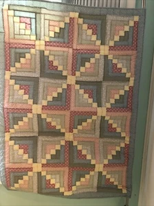 Quilted Patchwork Wall Hanging / Curtain Multicolor Floral Cotton 33” L X 48” W - Picture 1 of 7