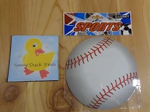Baseball Softball Sports Magnet L 5.5" One Piece Locker Car Fridge Decor - Picture 1 of 3