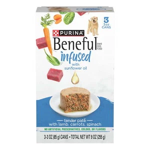 Purina Beneful Infused Wet Dog Food Tender Pate Lamb & Vegetables, 3 Count - Picture 1 of 10