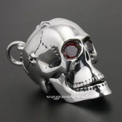 Ojos de circonita 925 plata esterlina mandíbula colgante calavera joyería punk 8CX13A DZ Foto 1 de 4