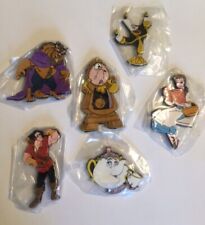 BEAUTY AND THE BEAST Vintage Rubber Disney Refrigerator Magnet Set of 6