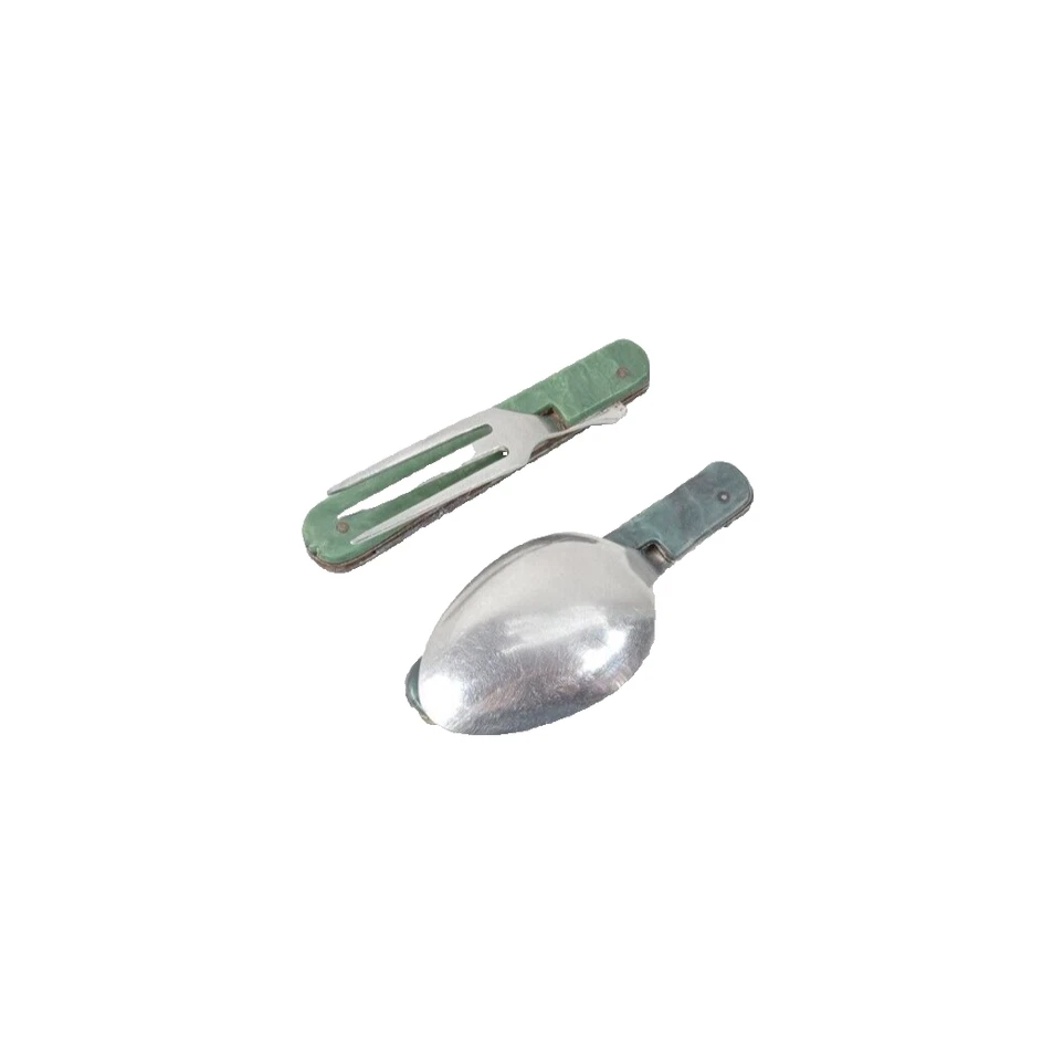 Tourist Set USSR Folding Fork And Spoon Opener Travel Camping Soviet Vintage - Image 1 of 4