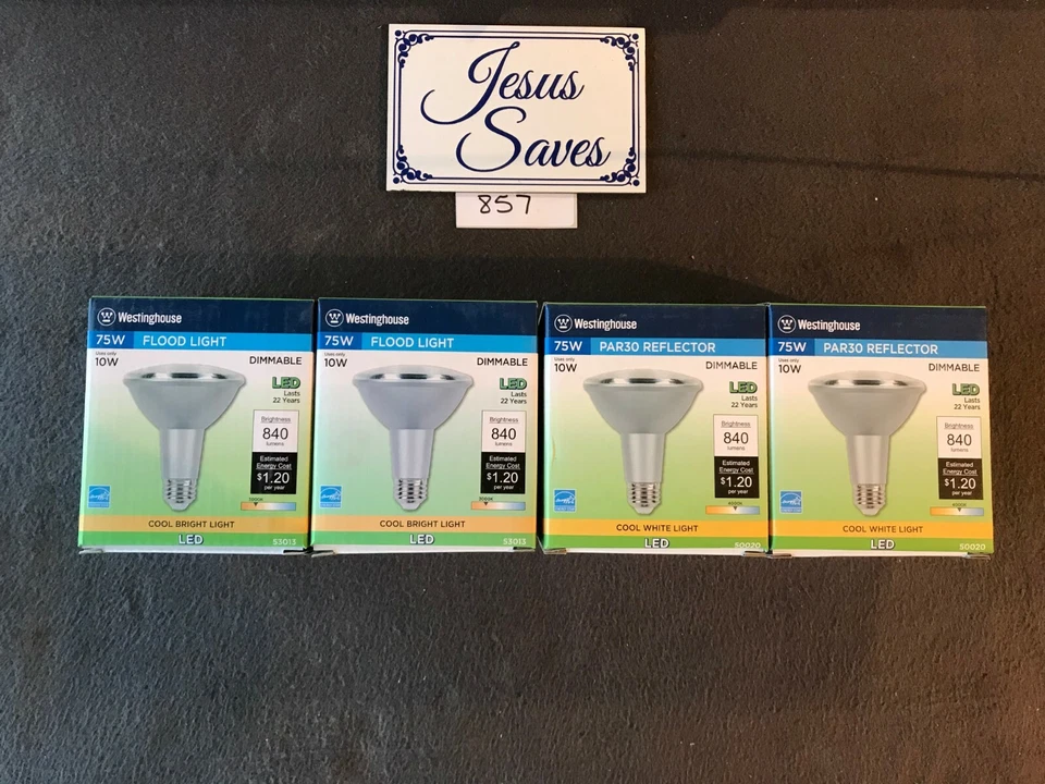 4 Westinghouse Lighting 50020 75-Watt Equivalent PAR30 Flood Dimmable Led - Image 1 of 1