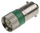LED Reflector Bulb, BA9s, Green, Multichip, 10 mm Lamp, 10mm dia., 48 V ac/dc
