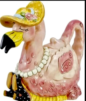 Tetera Miss Precious Flamingo Cerámica Cielo Azul - NUEVA EN CAJA - ¡Auténtica Minorista BSC! Foto 1 de 4