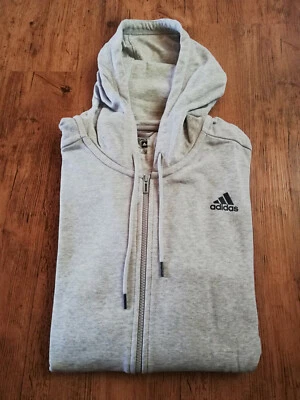 Adidas Hooded Sweat Jacket Sport Men Gray Training Jacket NEW - Image 1 of 4