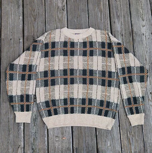 VINTAGE INTERNATIONAL Mens Sweater - Large - Grunge Grandpa Dad Emo Plaid 90s - Picture 1 of 3