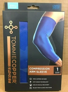 Tommie Copper Compression Arm Sleeve Joint Pain Relief Small/Medium Blue - Picture 1 of 2