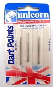 Unicorn Tri Point Nose Dart Replacement Steel Tips Size 4 Set of 3 Points - Picture 1 of 2
