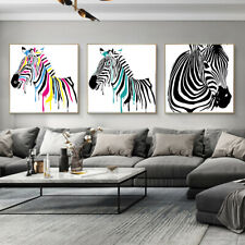 Colorful Zebra Stripes Canvas Prints Animal Poster Wall Art Picture Home Decor